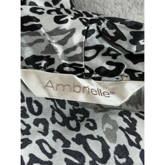 Leopard Satin Robe With Belt Tie Ambrielle Womens Small NWT - Picture 6 of 8
